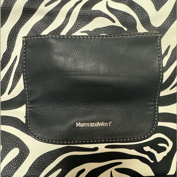 Montana West Zebra Print Leather Tassel Concealed Carry Tote Bag Retail $70 - Picture 4 of 6